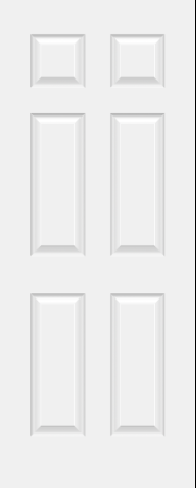 Fiberglass 6 Lite Frosted with Panel Entry Door