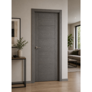 Smoke Oak 5 Line Flush Door