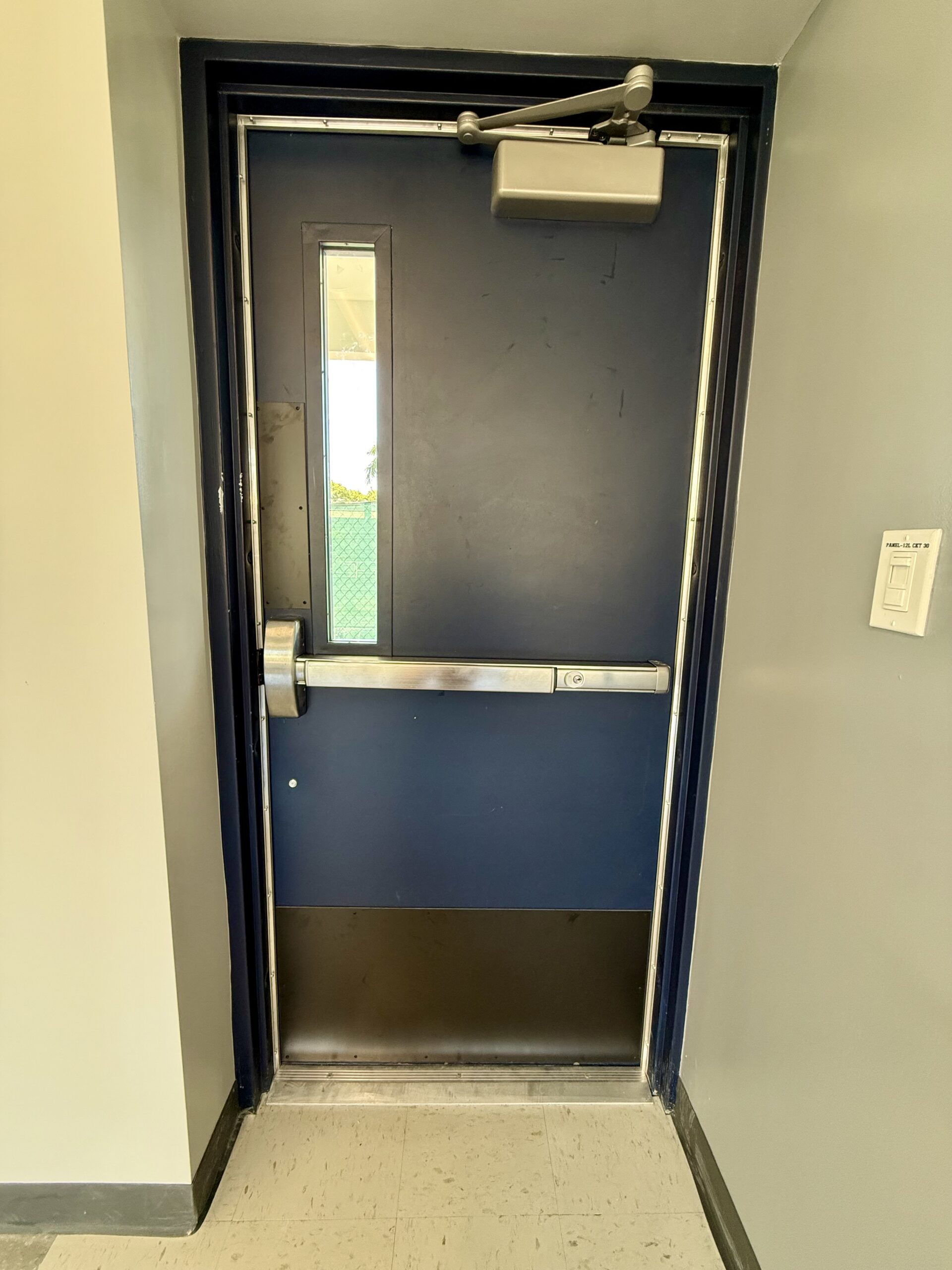 cmj-school-blue-panic-door